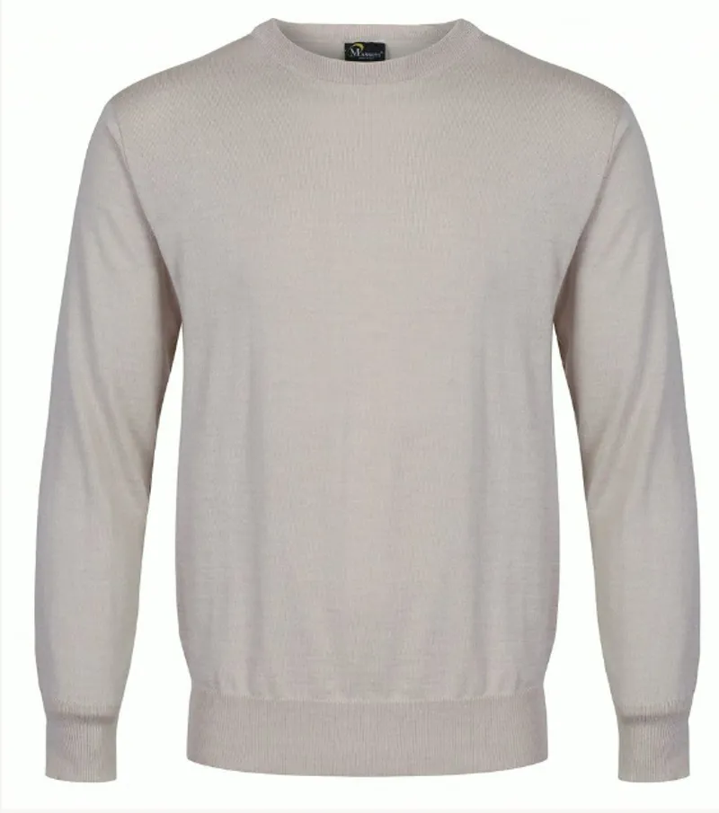 Massoti Merino Crew Neck Jumper Beige W05 